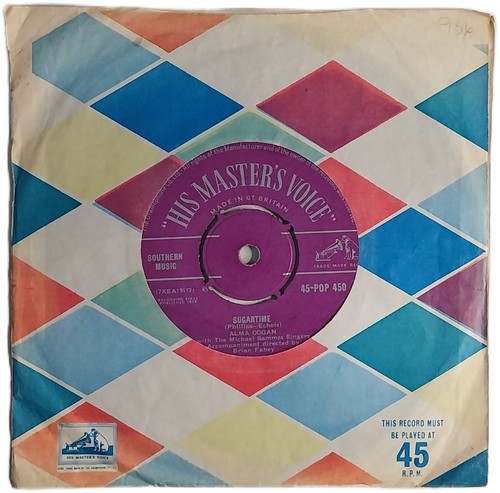 Alma cogan sugartime single - cogan, 7"