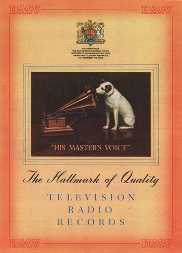 Hmv advert his - advert., master's